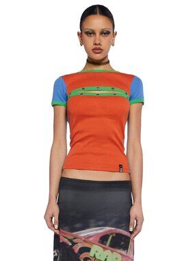 Basic Pleasure Mode Devon Tee + Moto Skirt Set NWT UK 10 Top / UK 6 Skirt